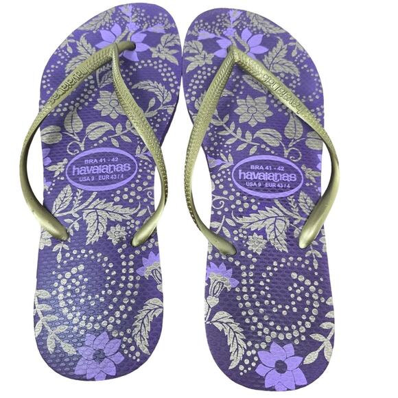 Havaianas Purple Gray Women's Flip Flops US 9 - Picture 1 of 7
